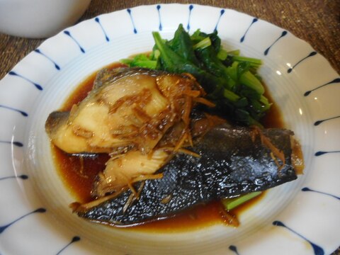 ギンダラと小松菜のはちみつ生姜煮